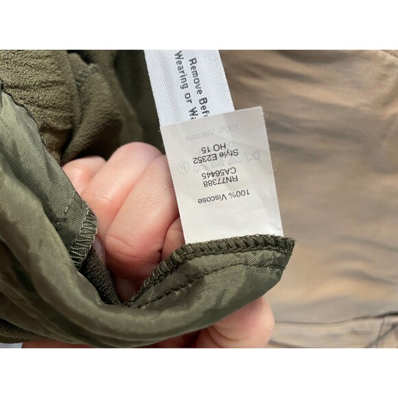 Madewell Women's Small Green Jumpsuit Pull On Long Sleeve Green Olive Viscose - Picture 2 of 7